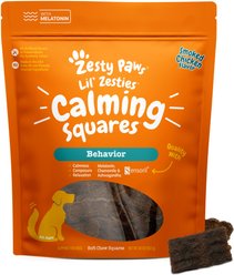 Zesty Paws Lil' Zesties Calming Squares Chicken Flavored Soft Chews Melatonin Supplement for Dogs, 20-oz bag