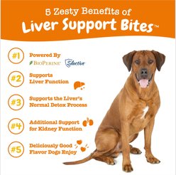 Zesty Paws Liver Support Bites Chicken Flavored Soft Chews Milk Thistle Supplement for Dogs, 90 count slide 2 of 9