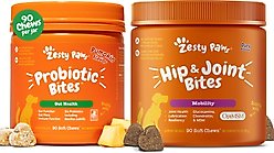 Zesty Paws Mobility Bites Hip & Joint Support + Probiotic Bites Digestion Pumpkin Flavor Soft Chews Dog Supplement