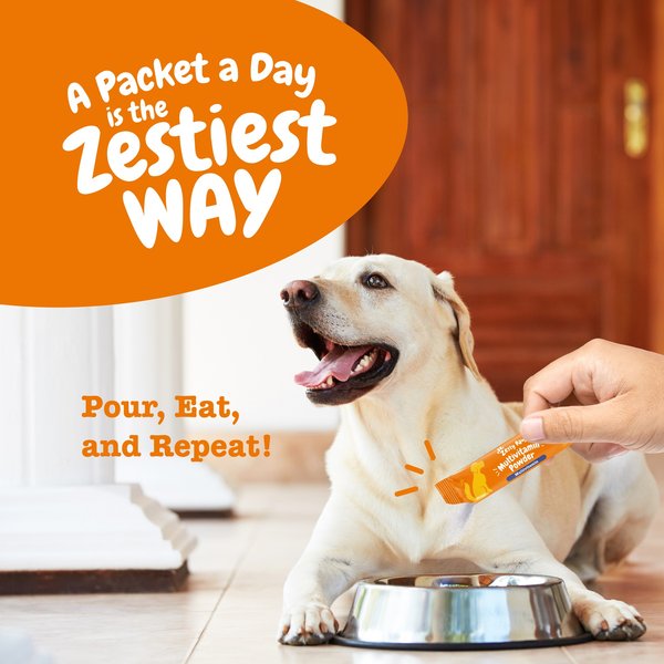 Show full view: Zesty Paws Multivitamin Powder Salmon Flavored Digestion, Mobility & Immune Supplement for Dogs, 30 count slide 7 of 10