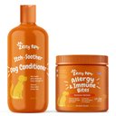 Zesty Paws Oatmeal Anti-Itch Conditioner with Aloe Vera & Organic Shea Butter for Dogs, 16-oz bottle & Zesty Paws Aller-Immune Bites Lamb Flavor Immune System Soft Chews Dog Supplement