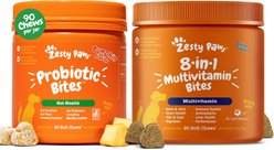 Zesty Paws Probiotic Bites Digestion + 8-in-1 Multivitamin Bites Chicken Flavor Dog Supplement