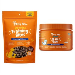 Zesty Paws Puppy 8-in-1 Chicken Flavor Soft Chew Supplement, 90 count + All-in-One Bacon Flavored Dog Treats