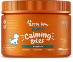 Zesty Paws Puppy Calming Bites Behavior Turkey Flavor Soft Chews Supplement for Dogs, 90 count