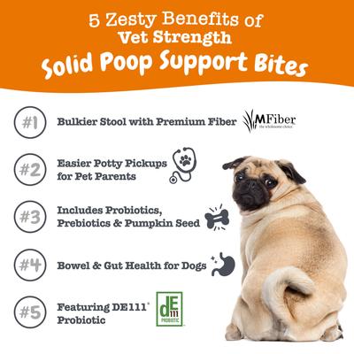 Show full view: Zesty Paws Vet Strength Solid Poop Support Bites Chicken Flavored Soft Chew Digestive Stool Kidney Supplement for Dogs, 90 Count slide 3 of 11