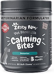 Zesty Paws Vet Strength Turkey Flavored Chew Calming Supplement for Dogs, 90 count