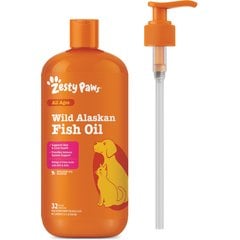 Zesty Paws Wild Alaskan Fish Oil Liquid Skin & Coat Supplement for Dogs & Cats, 32-fl oz bottle