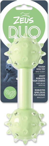 Zeus Duo Spike Dumbbell Dog Toy, 7-in, Green