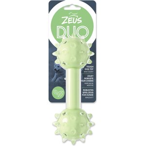 Zeus Duo Spike Dumbbell Dog Toy, 7-in, Green