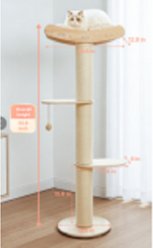 Zeus & Ruta 3-Tier 52.8-in Cat Tree Tower with Perch & Scratching Post, Beige slide 2 of 8