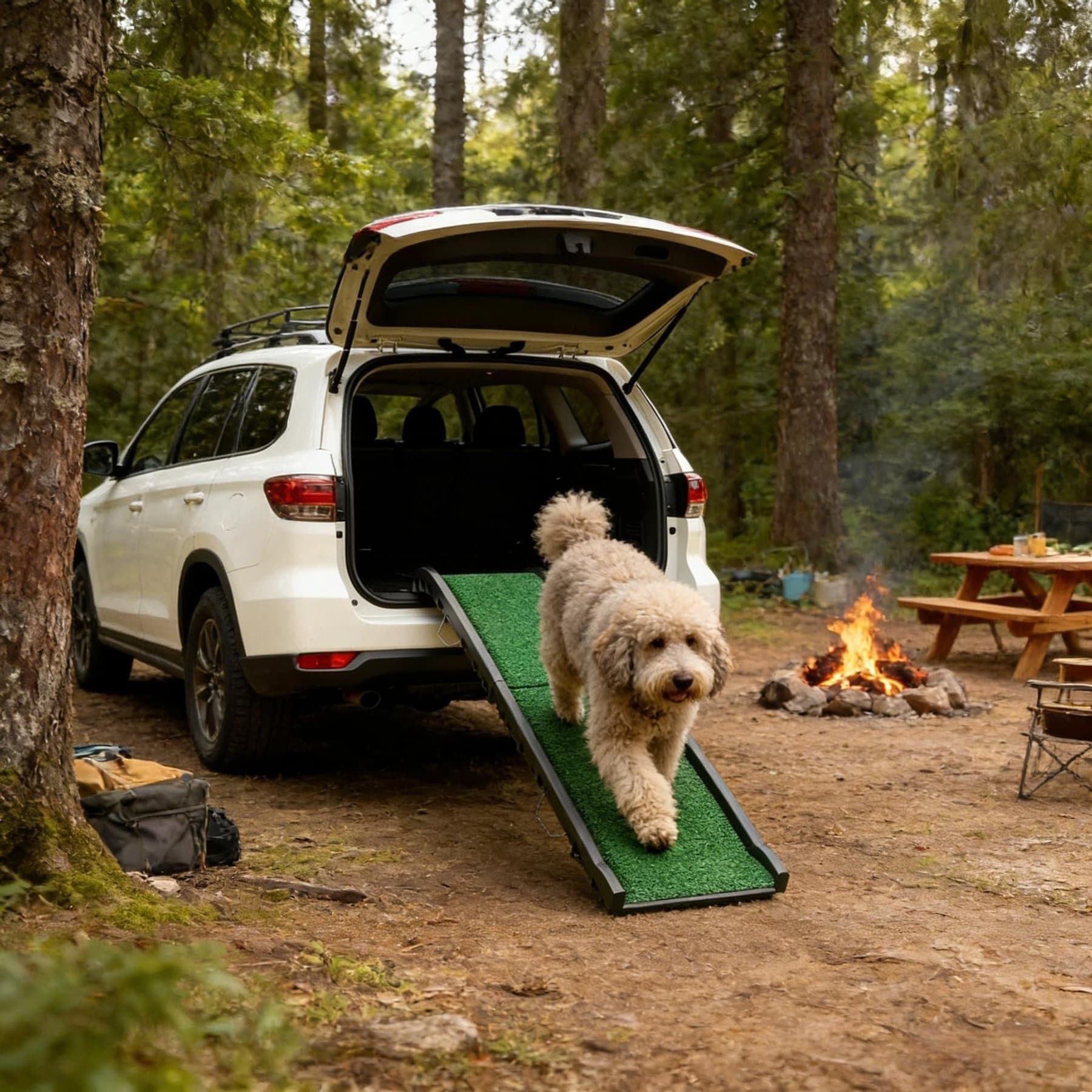Zeus & Ruta Foldable Dog Ramp, Green