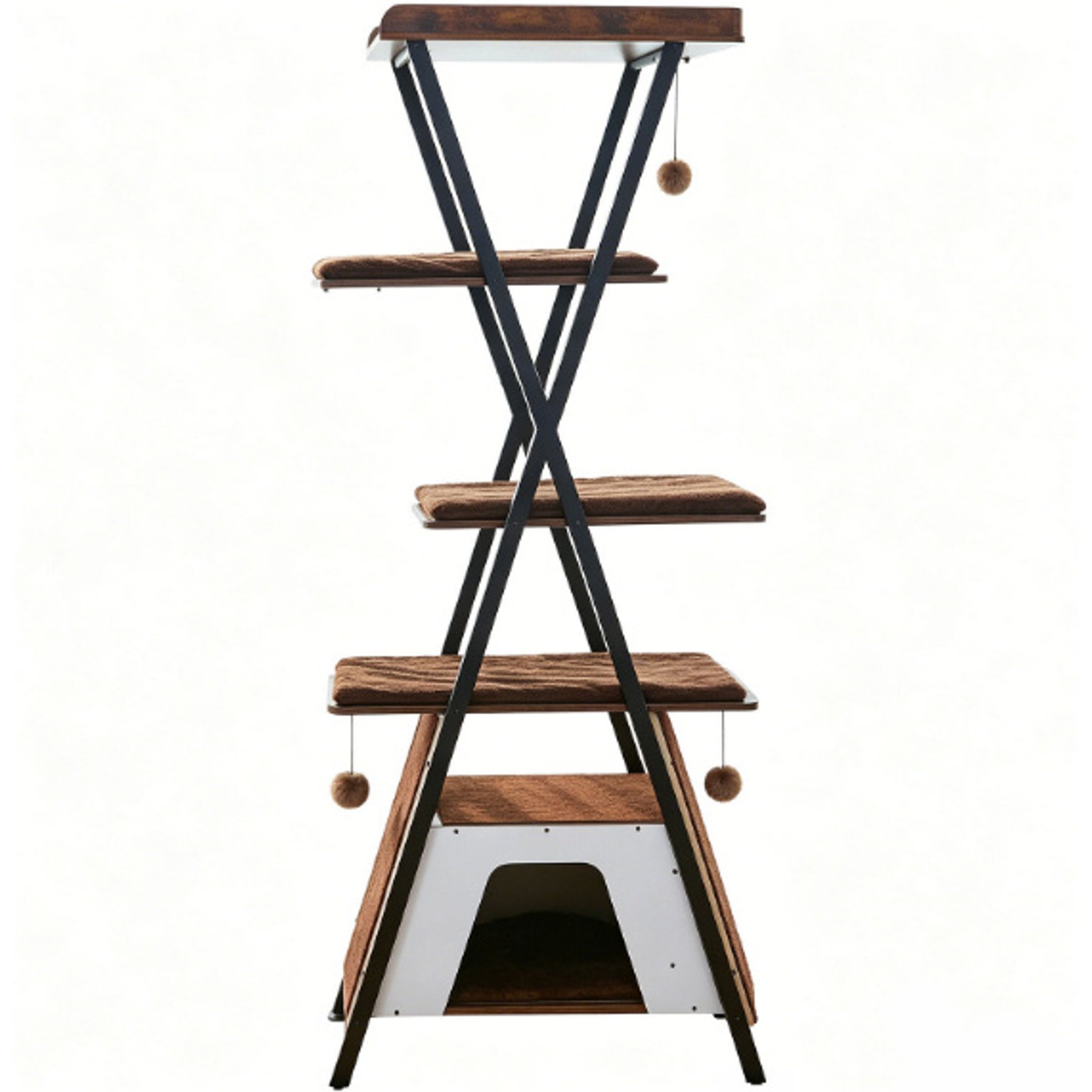 Zeus & Ruta Multi-Level Wooden Towers 73-in Cat Tree, Brown