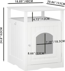 Zeus & Ruta Wooden Cat Litter Box Enclosure Furniture with Enclosed Cabinet, White slide 2 of 6