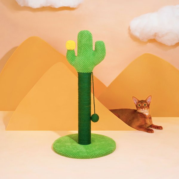 ZEZE Desert Cactus Woven Rope Cat Scratcher
