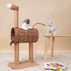 ZEZE Giraffe Tree with tunnel & Scratcher Cat Furniture, Large