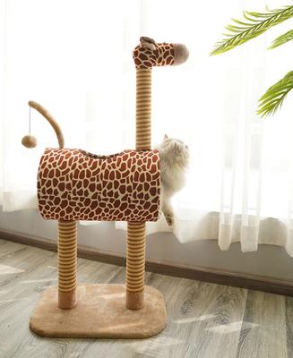 Show full view: ZEZE Giraffe Tree with tunnel & Scratcher Cat Furniture, Large slide 2 of 8