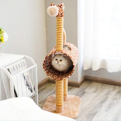 Show full view: ZEZE Giraffe Tree with tunnel & Scratcher Cat Furniture, Large slide 5 of 8