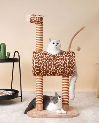 Show full view: ZEZE Giraffe Tree with tunnel & Scratcher Cat Furniture, Large slide 6 of 8