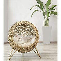 ZEZE Knipsa Bird Nest Cat Stand Chair, Natural