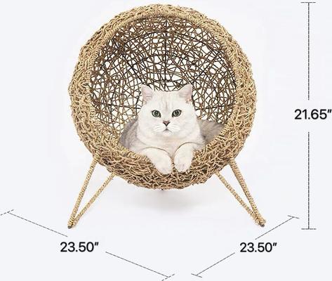 Show full view: ZEZE Knipsa Bird Nest Cat Stand Chair, Natural slide 5 of 6