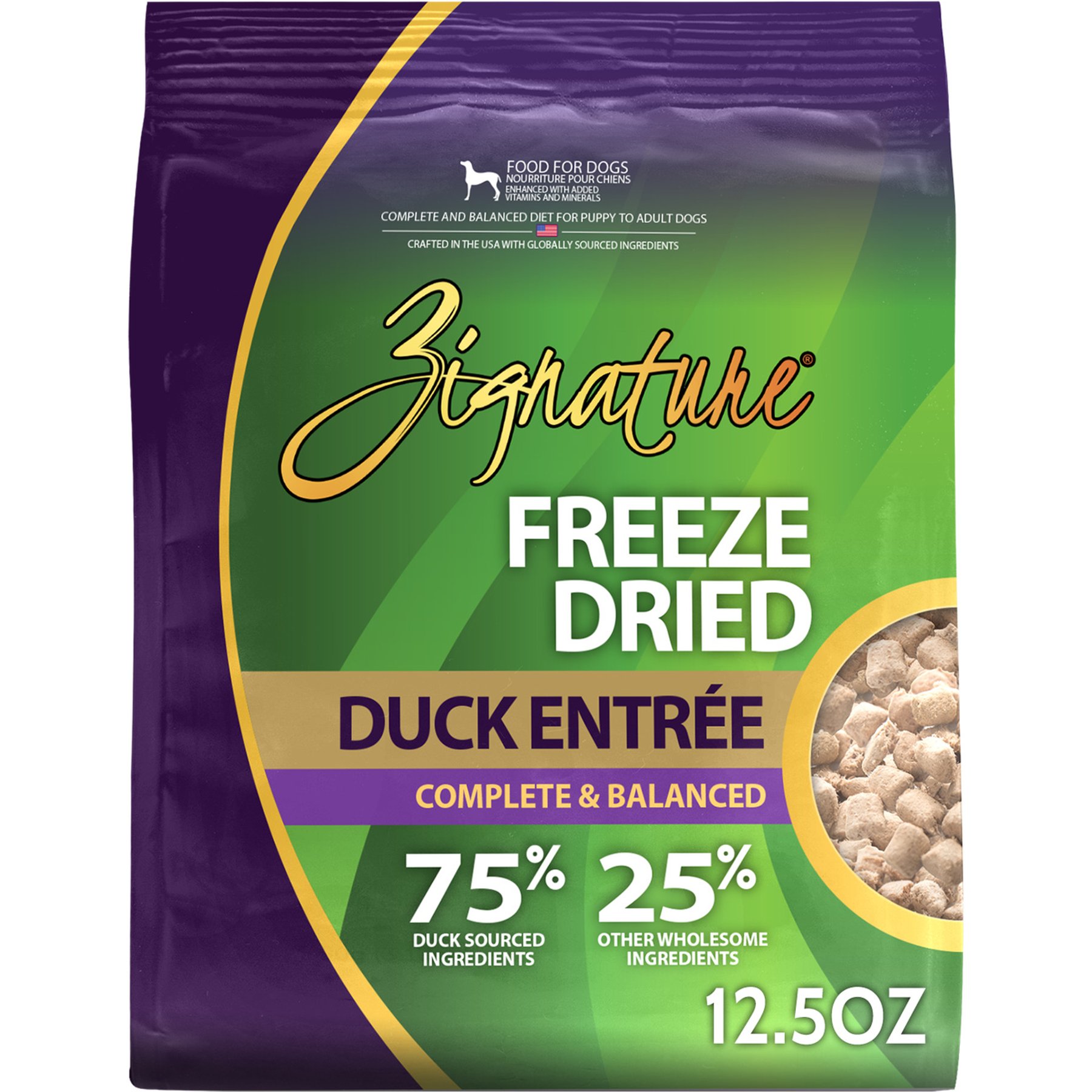 Zignature Duck Entrée Freeze-Dried Dog Food, 12.5-oz bag