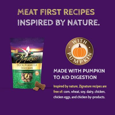 Show full view: Zignature Duck Formula Ziggy Bars Biscuit Dog Treats, 12-oz bag slide 5 of 8