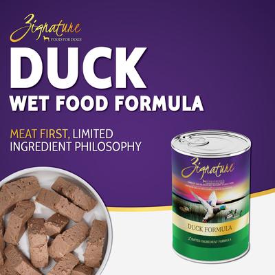 Show full view: Zignature Duck Limited Ingredient Formula Canned Dog Food, 13-oz, case of 12 slide 3 of 10