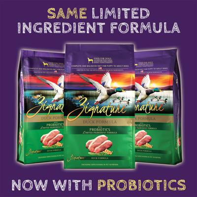 Show full view: Zignature Duck Limited Ingredient Formula Dry Dog Food, 4-lb bag slide 3 of 11