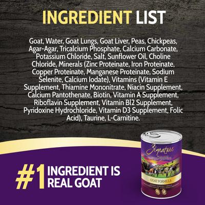 Show full view: Zignature Goat Limited Ingredient Formula Canned Dog Food, 13-oz, case of 12 slide 6 of 11