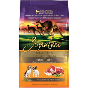 Zignature Kangaroo Formula Small Bites Dry Dog Food, 4-lb bag