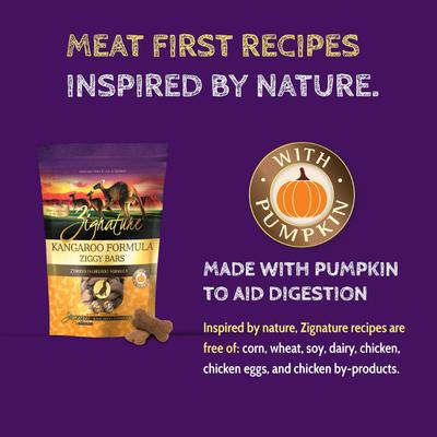 Show full view: Zignature Kangaroo Formula Ziggy Bars Biscuit Dog Treats, 12-oz bag slide 5 of 8