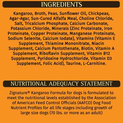 Show full view: Zignature Kangaroo Limited Ingredient Formula Canned Dog Food, 13-oz, case of 12 slide 8 of 11