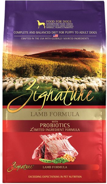Show full view: Zignature Lamb Limited Ingredient Formula Dry Dog Food, 25-lb bag slide 1 of 11