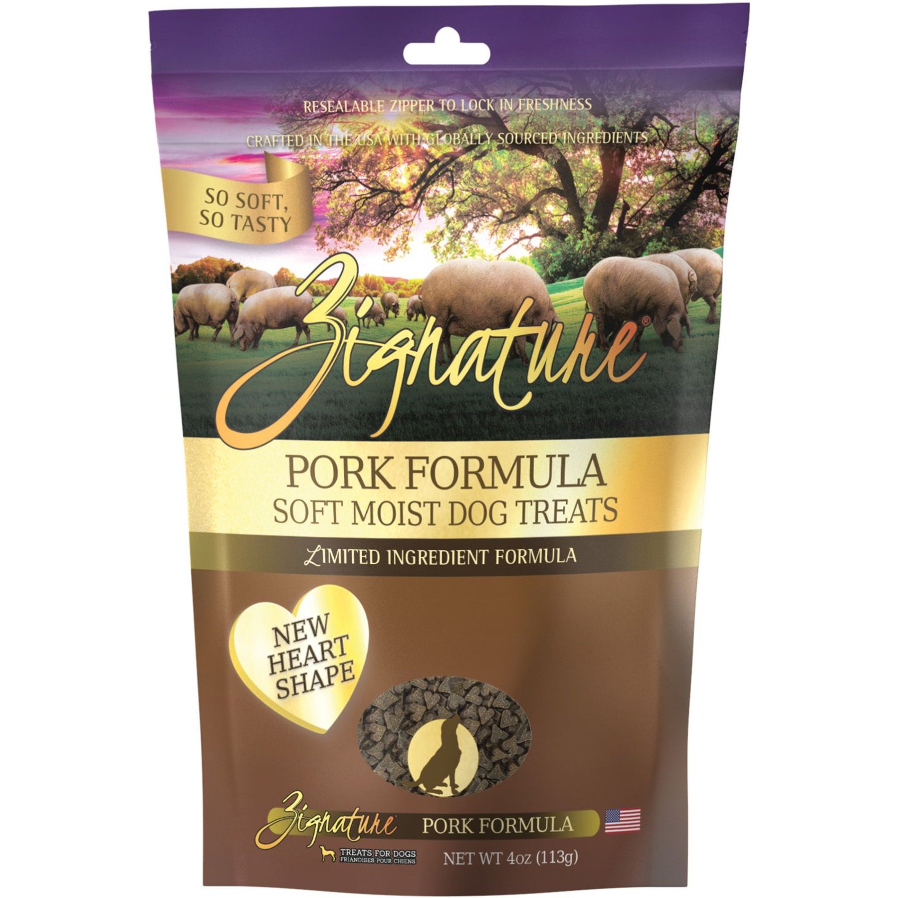 Zignature Pork Flavored Soft Dog Treats, 4-oz bag