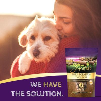 Show full view: Zignature Pork Formula Ziggy Bars Biscuit Dog Treats, 12-oz bag slide 7 of 8