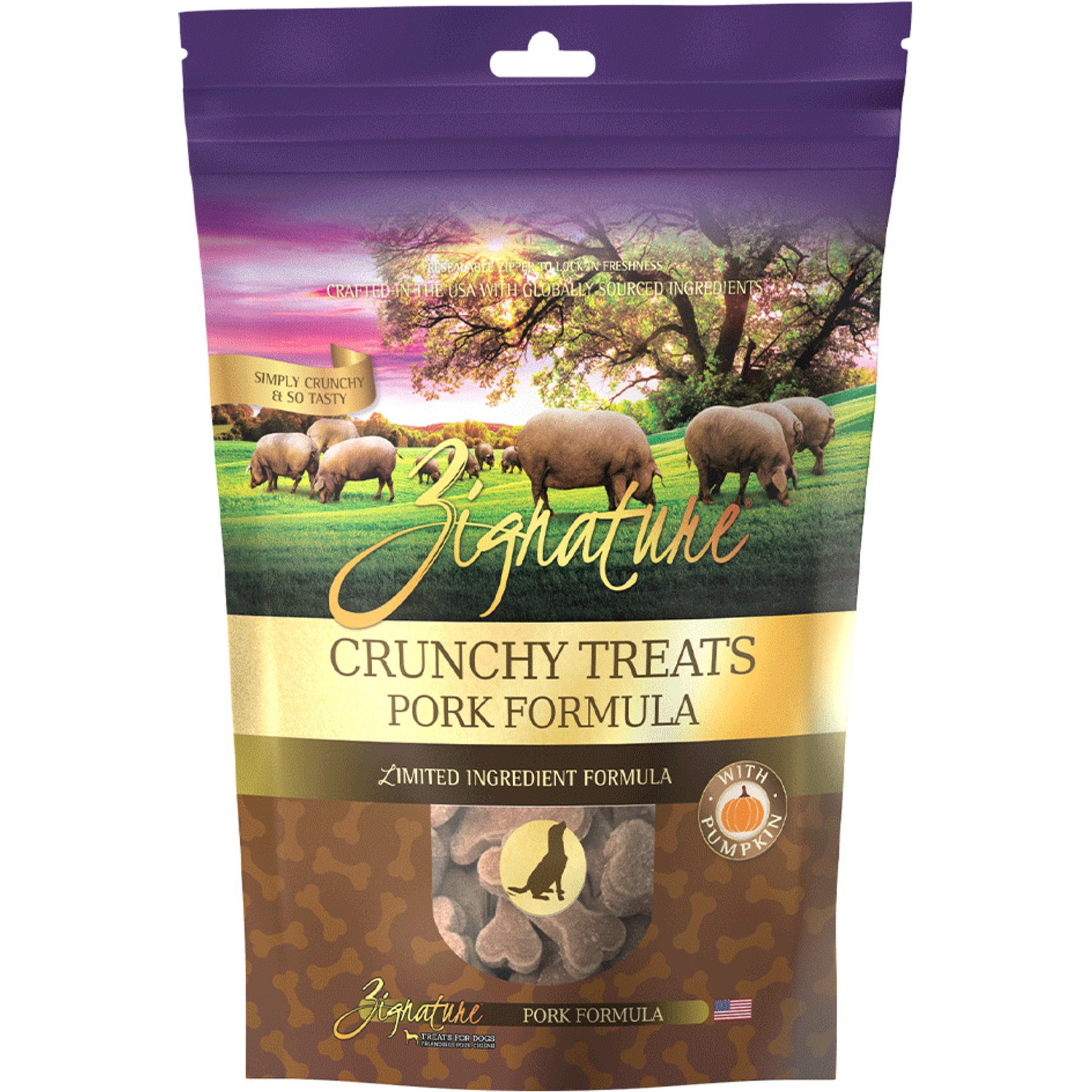 Zignature Crunchy Treats Pork Formula Dog Treats, 12-oz bag