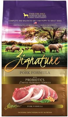 Show full view: Zignature Pork Limited Ingredient Formula Dry Dog Food, 12.5-lb bag slide 1 of 10