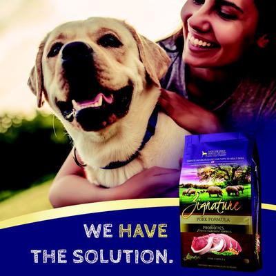 Show full view: Zignature Pork Limited Ingredient Formula Dry Dog Food, 12.5-lb bag slide 8 of 10