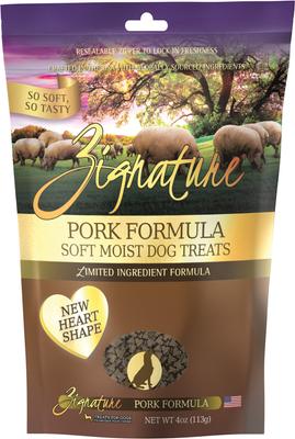 Show full view: Zignature Pork Limited Ingredient Formula Dry Food, 12.5-lb bag + Ziggy Bars Biscuit Treats, 12-oz bag + Soft Dog Treats, 4-oz bag slide 8 of 9