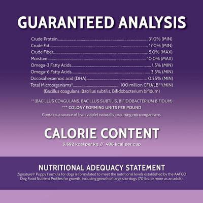 Show full view: Zignature Puppy Formula Dry Dog Food, 4-lb bag slide 6 of 9