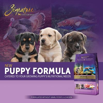 Show full view: Zignature Puppy Formula Dry Dog Food, 4-lb bag slide 3 of 9