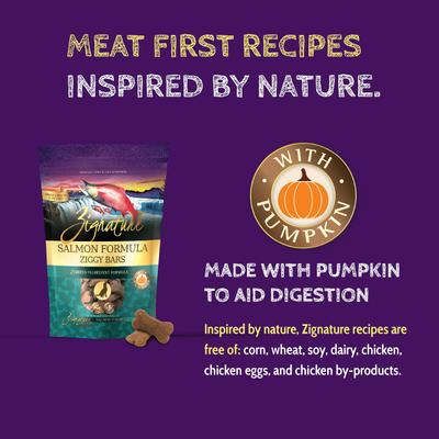 Show full view: Zignature Salmon Formula Ziggy Bars Biscuit Dog Treats, 12-oz bag slide 5 of 8