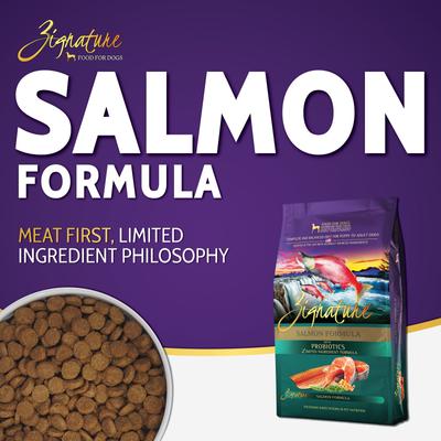 Show full view: Zignature Salmon Limited Ingredient Formula Dry Dog Food, 4-lb bag slide 3 of 10
