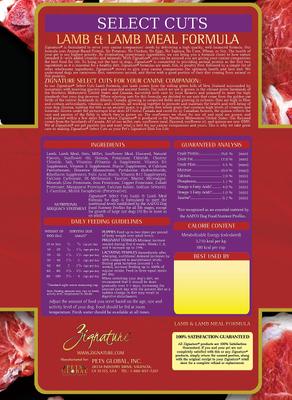 Show full view: Zignature Select Cuts Lamb & Lamb Meal Formula Dry Dog Food, 12.5-lb bag slide 3 of 9