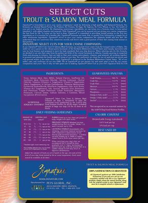 Show full view: Zignature Select Cuts Trout & Salmon Meal Formula Dry Dog Food, 12.5-lb bag slide 3 of 8