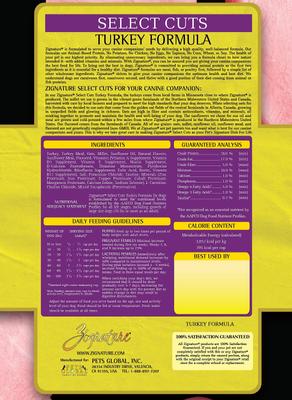 Show full view: Zignature Select Cuts Turkey Formula Dry Dog Food, 12.5-lb bag slide 3 of 9