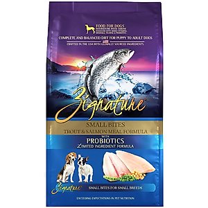 Zignature Small Bites Trout & Salmon Meal Dry Dog Food, 4-lb bag