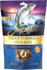 Zignature Trout Formula Ziggy Bars Biscuit Dog Treats, 12-oz bag