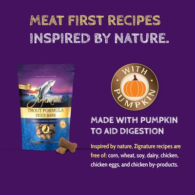 Show full view: Zignature Trout Formula Ziggy Bars Biscuit Dog Treats, 12-oz bag slide 5 of 8