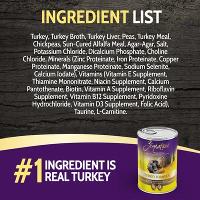 Show full view: Zignature Turkey Limited Ingredient Formula Canned Dog Food, 13-oz, case of 12 slide 5 of 10